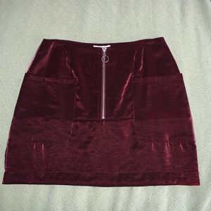 Maroon mini skirt